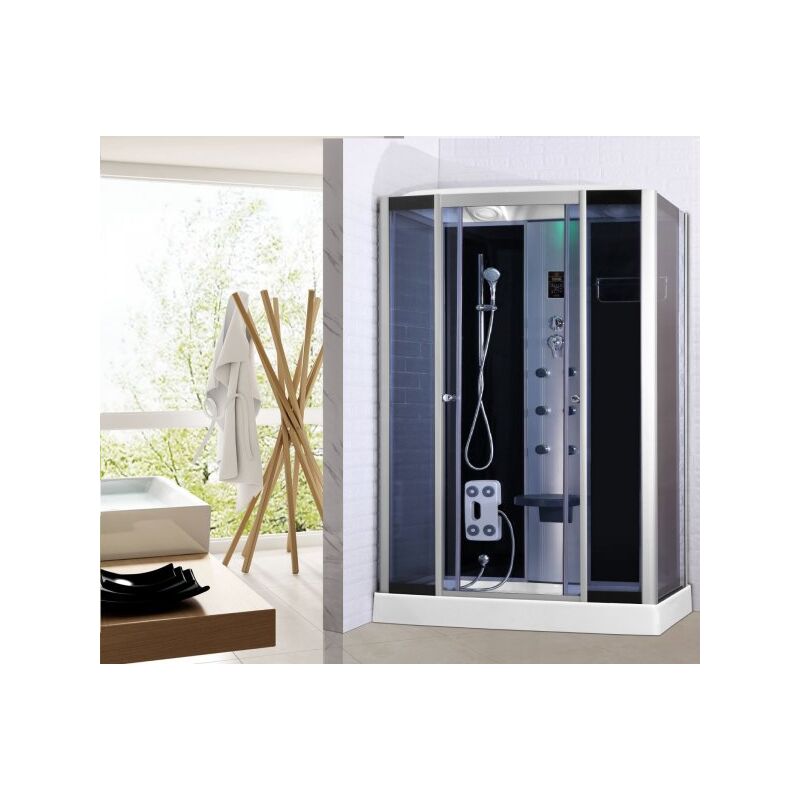 foto del prodotto mitepek cabina doccia idromassaggio, bagno turco, cromoterapia, touch screen, full optional 130x85cm sicorage myala