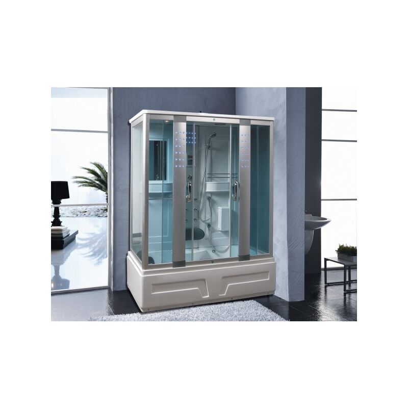 foto del prodotto mitepek cabina idromassaggio con vasca, fm, cromoterapia 160x85 full optional sicorage roxul lite
