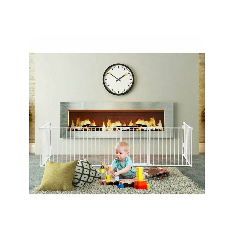 foto del prodotto mitepek cancelletto apribile con barriera modellabile per bambini l 119 h 74cm bianca slome