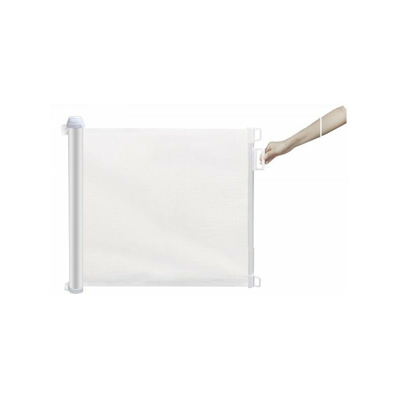 foto del prodotto mitepek cancelletto per bambini a rullo regolabile, bianco 130x8 h88cm slome