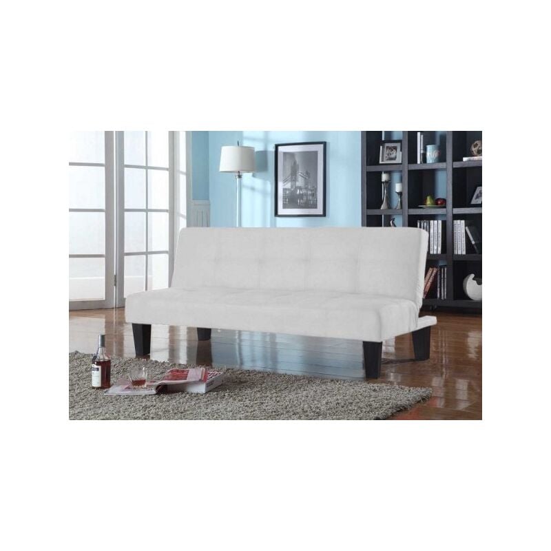 foto del prodotto mitepek divano letto 3 posti, reclinabile in microfibra bianco 164cm antiribaltamento sicorage jessut