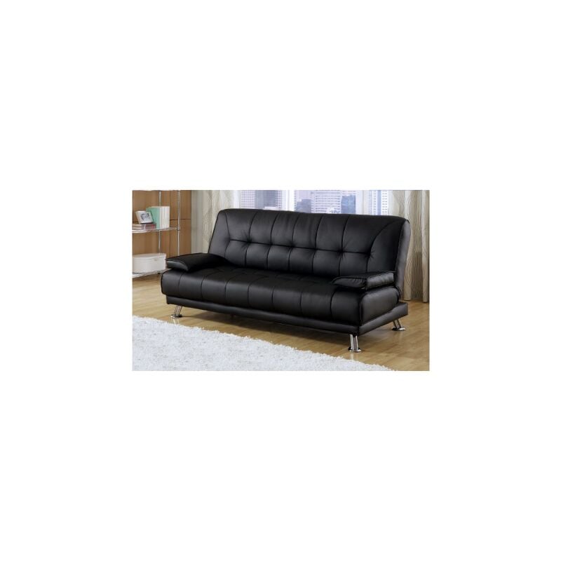 foto del prodotto mitepek divano letto tre posti, reclinabile, ecopelle nero sicorage 187cm truker
