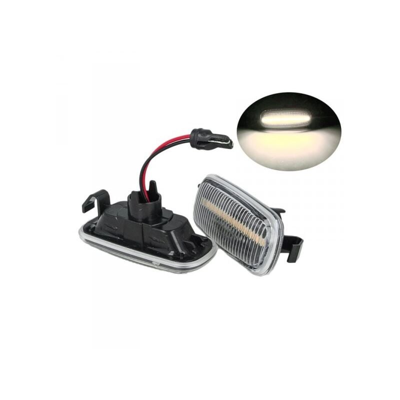 foto del prodotto mitepek kit freccia laterale a led side marker lente trasparente luce bianco per audi a3 s3 8p a4 s4 rs4 b6 b7 b8 a6 s6 rs6 c5 c7 oem 8n0949127a
