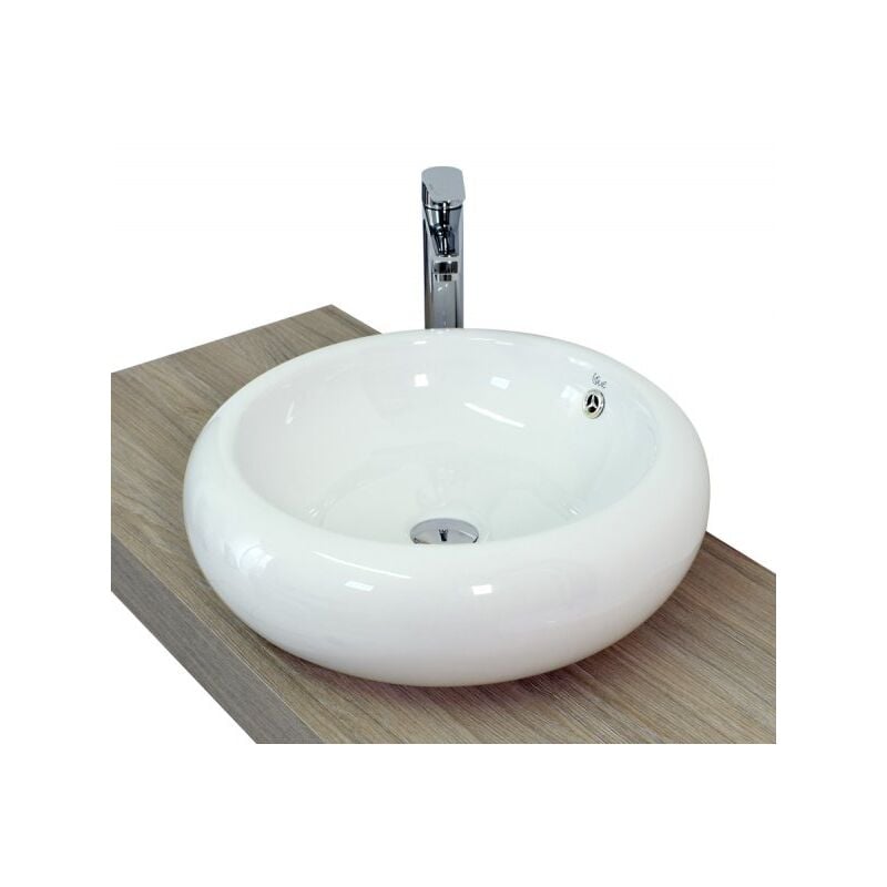 foto del prodotto mitepek lavabo da appoggio con troppo pieno 52x17cm bianco mues round