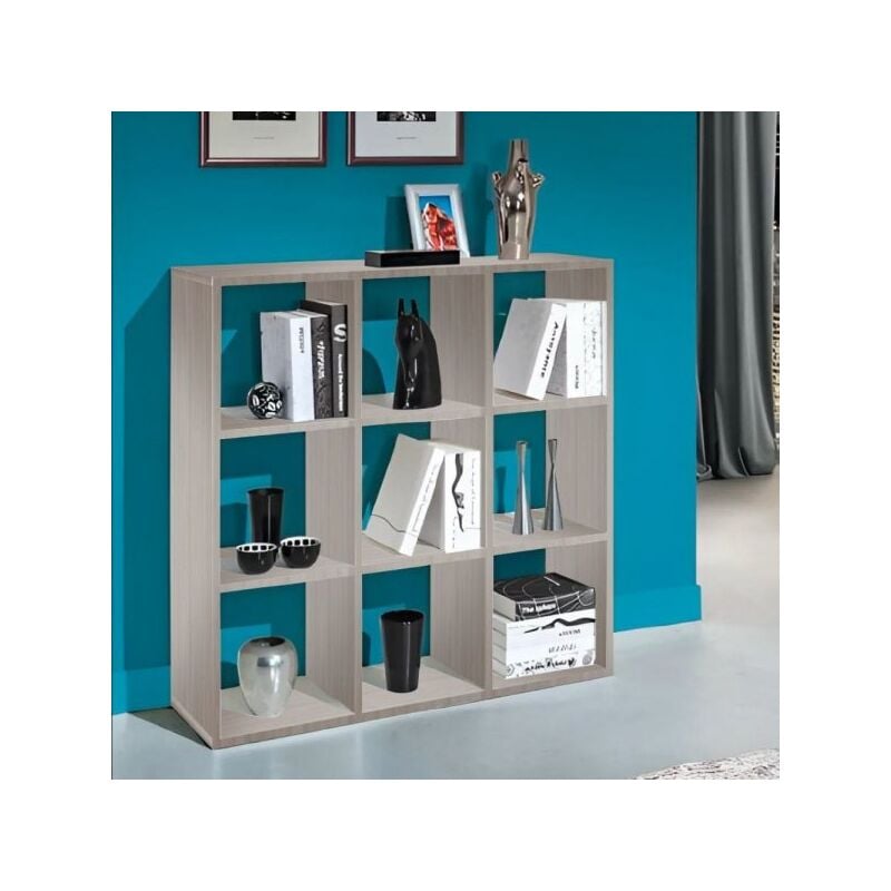 foto del prodotto mitepek libreria hawai 9 compartimenti colore olmo perla