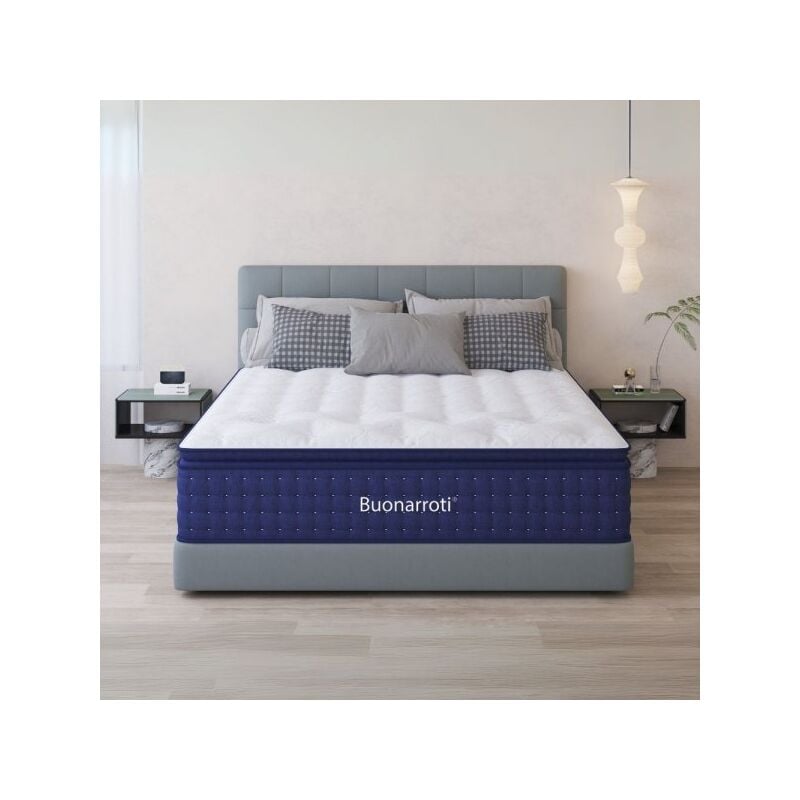 foto del prodotto mitepek materasso matrimoniale atria in memory foam, con tessuto a maglia e molle insacchettate 160x190x33 cm.