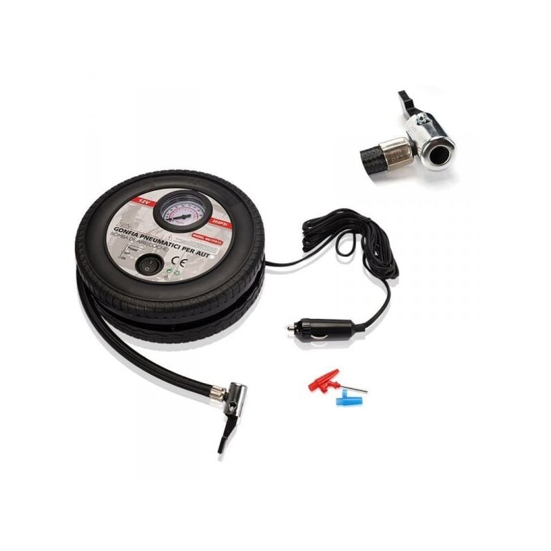 foto del prodotto mitepek mini compressore portatile per auto gonfia pneumatici auto portatile 12v professionale manometro analogico