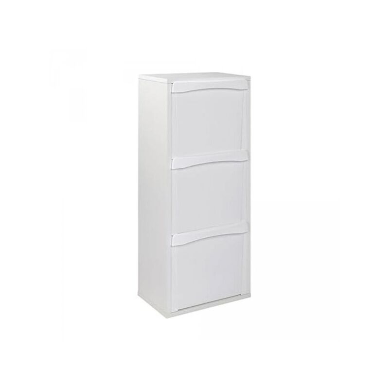 foto del prodotto mitepek mobile pattumiera per raccolta differenziata helena con tre secchi colore bianco frassinato