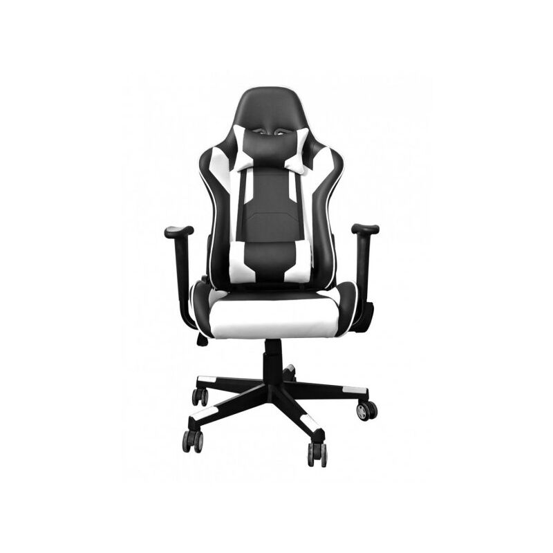 foto del prodotto mitepek poltrona da gaming ufficio girevole con ruote e braccioli nero bianco tusol