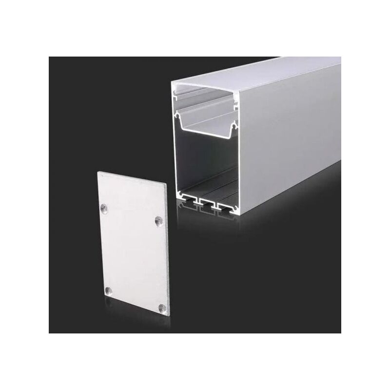 foto del prodotto mitepek profilo alluminio con doppia camera per alimentatore 50x75mm completo di copertura satinato tappi molla kit sospensione di fissaggio 2