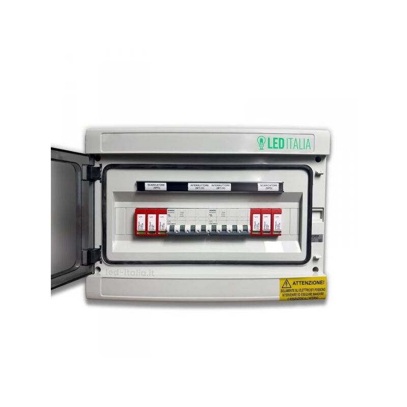 foto del prodotto mitepek quadro di campo dc 2 stringhe 2 mppt 1000vdc 16a con centralino ip65 12 moduli versione con interruttori magnetotermici scaricatori