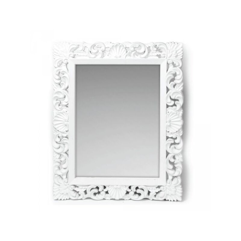 foto del prodotto mitepek specchio da parete con cornice a fantasia colore bianco specchio2