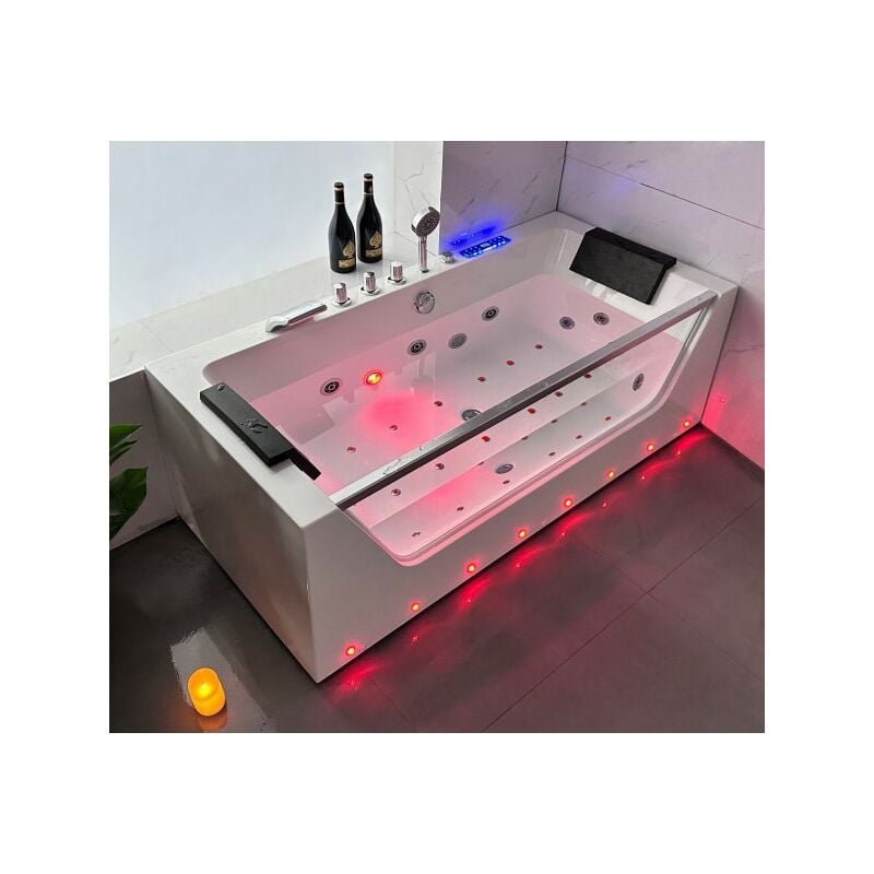 foto del prodotto mitepek vasca idromassaggio ful optional led ozono, riscaldatore 170x80x61cm sicorage airla