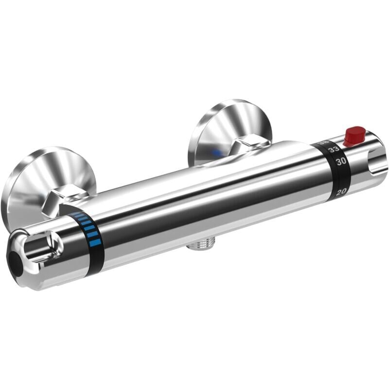 foto del prodotto mitigeur de douche thermostatique fixation murale anti br lure, raccord g 1 2, robinet de douche en laiton avec bouton,temp rature constante