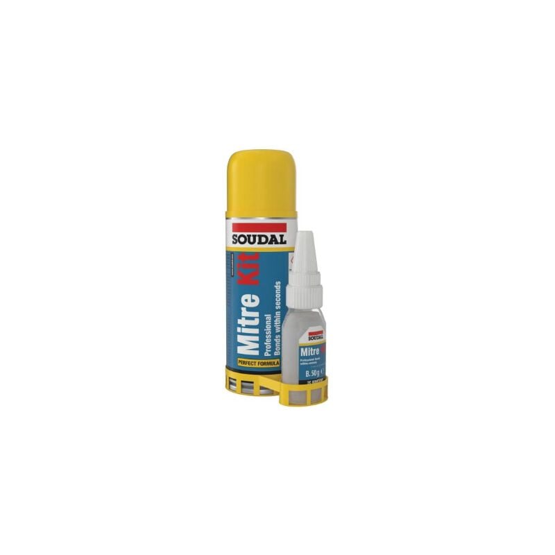 foto del prodotto mitre kit adesivo istantaneo 2k colla cianoacrilica 50 gr attivatore spray 200 ml soudal