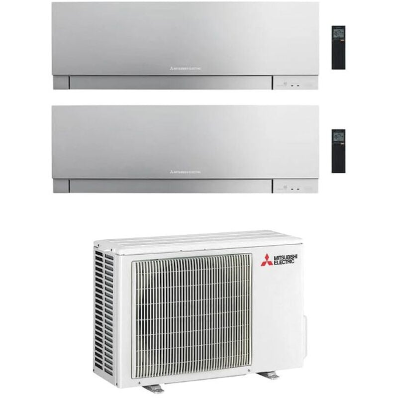 foto del prodotto mitsubishi condizionatore dualsplit kirigamine zen 9000 9000 btu wifi argento codice prod msz ef25 25 vgks mxz 2f53vf4