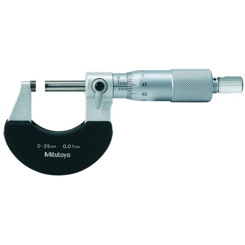 foto del prodotto mitutoyo 102 301, micrometri per esterni, 0 25 mm, 0,01 mm, guancialino isolante, metrico