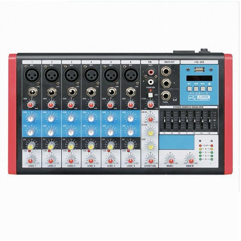 foto del prodotto mixer audio 8 canali equalizzatore 4mic xlr phantom 48v usb mp3 display mix-8ch - - maxtech