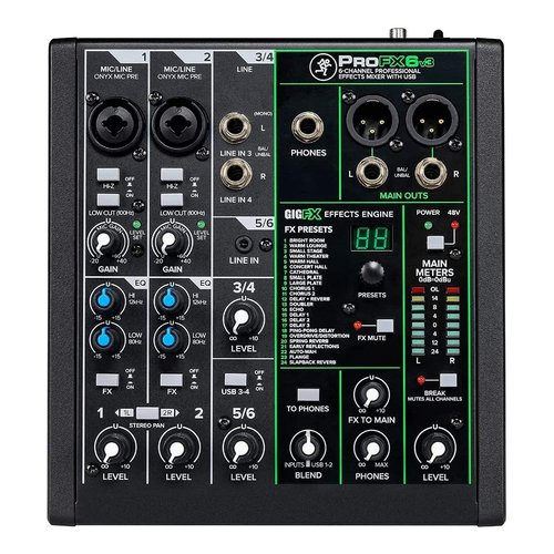 foto del prodotto mixer disc jockey mackie 637027 mackie mixer pro fx 6 v3 6can.dsp 24ef
