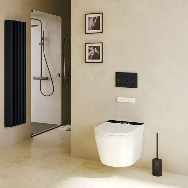 foto del prodotto mizubath water giapponese sospeso idromassaggio di pulizia asciugatura ad aria calda telecomando e pannello i modello rada display nero
