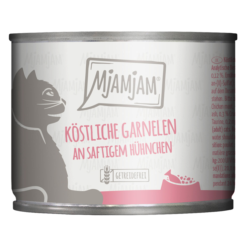 foto del prodotto mjamjam 6 x 200 g umido gatto gamberetti pollo