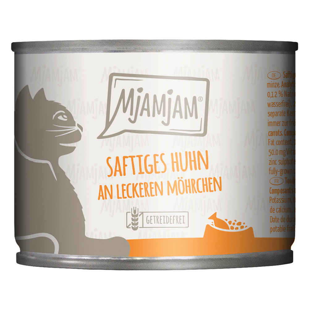 foto del prodotto mjamjam 6 x 200 g umido gatto pollo carotine