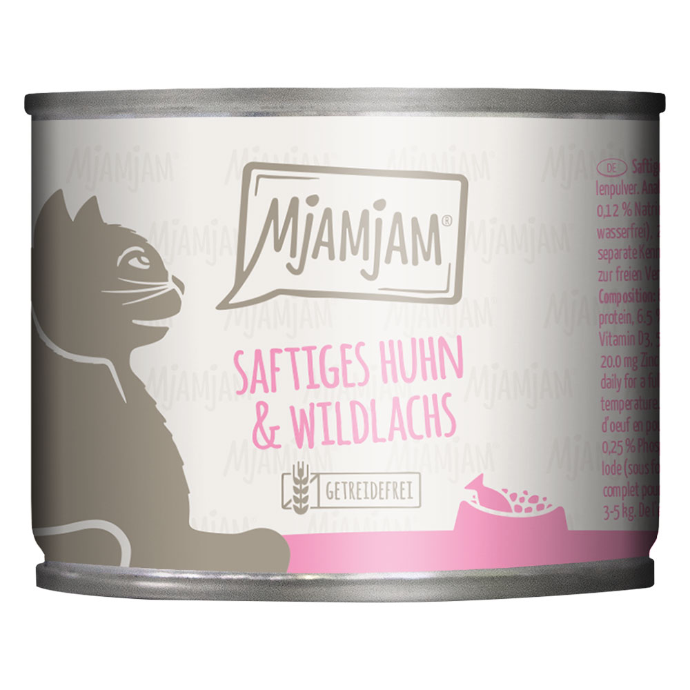 foto del prodotto mjamjam 6 x 200 g umido gatto pollo salmone selvaggio