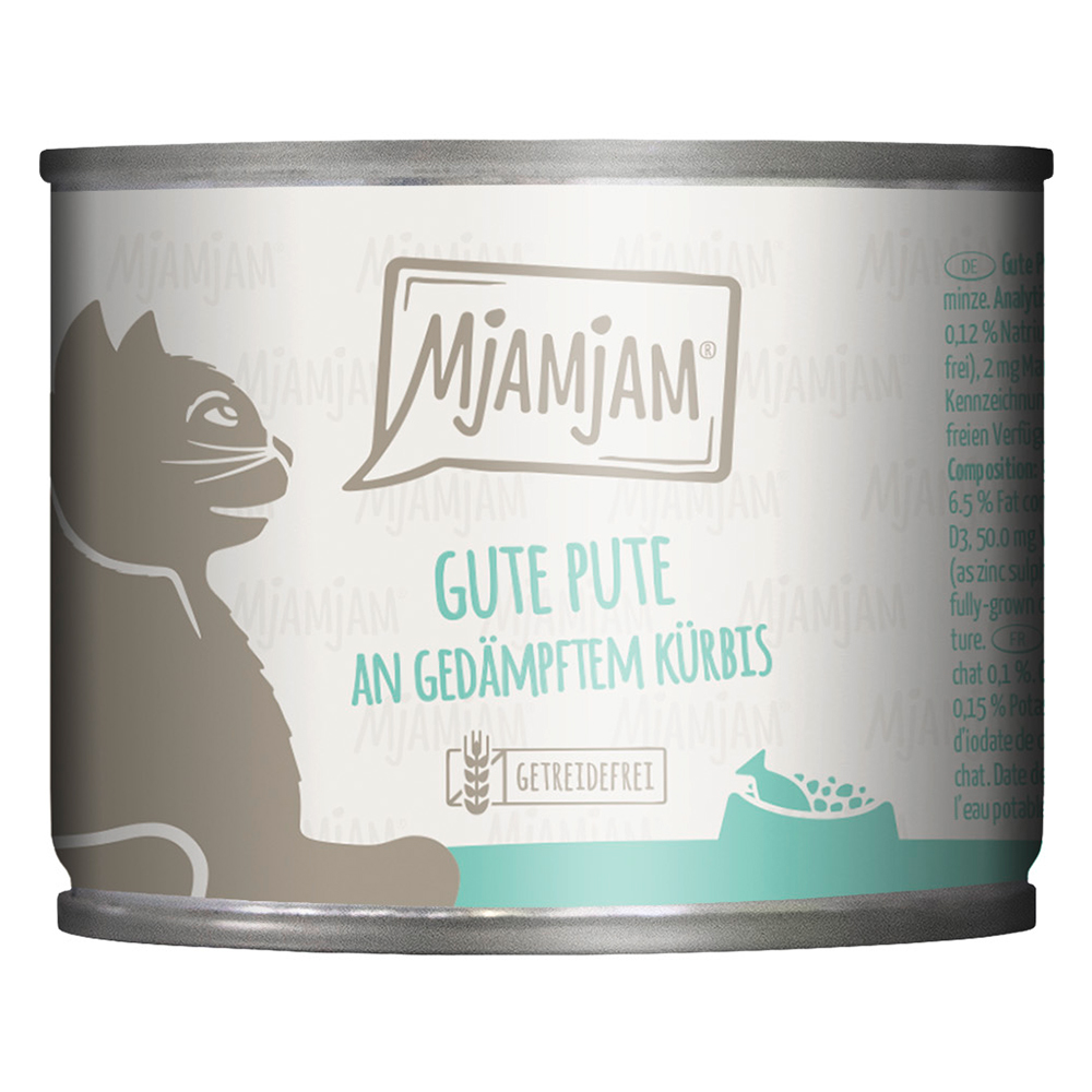 foto del prodotto mjamjam 6 x 200 g umido gatto tacchino zucca al vapore
