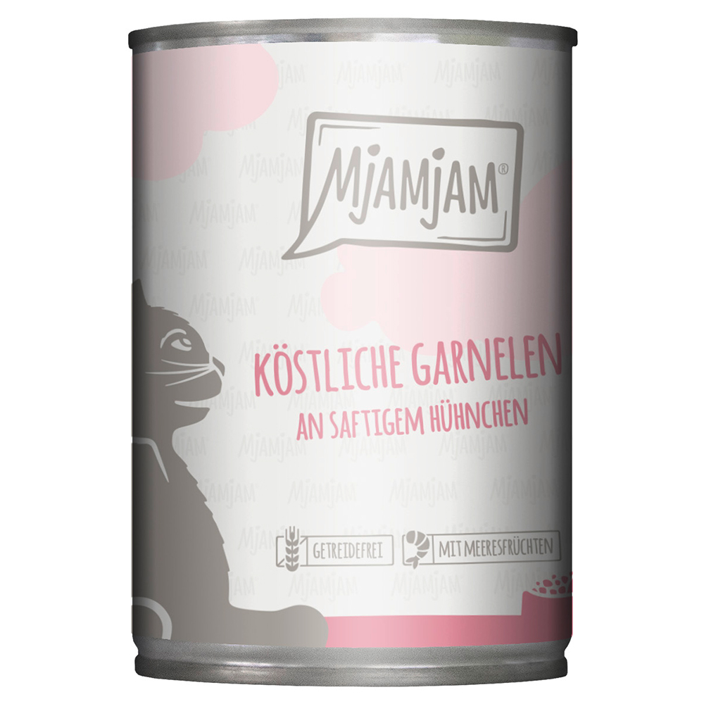 foto del prodotto mjamjam 6 x 400 g umido gatto gamberetti pollo