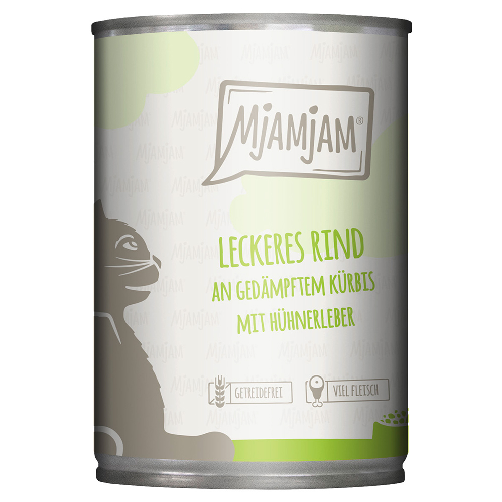 foto del prodotto mjamjam 6 x 400 g umido gatto manzo zucca al vapore