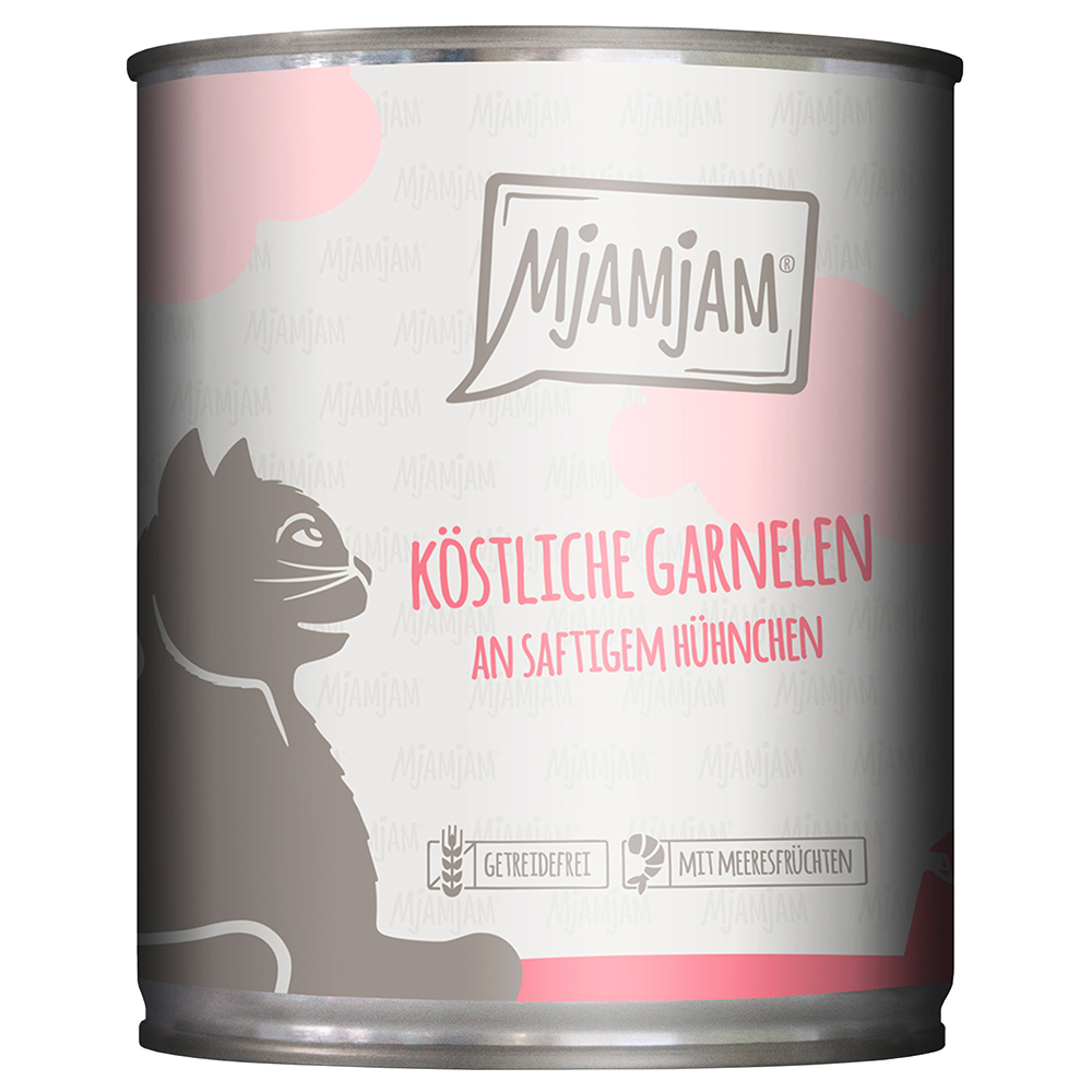 foto del prodotto mjamjam 6 x 800 g umido gatto gamberetti pollo