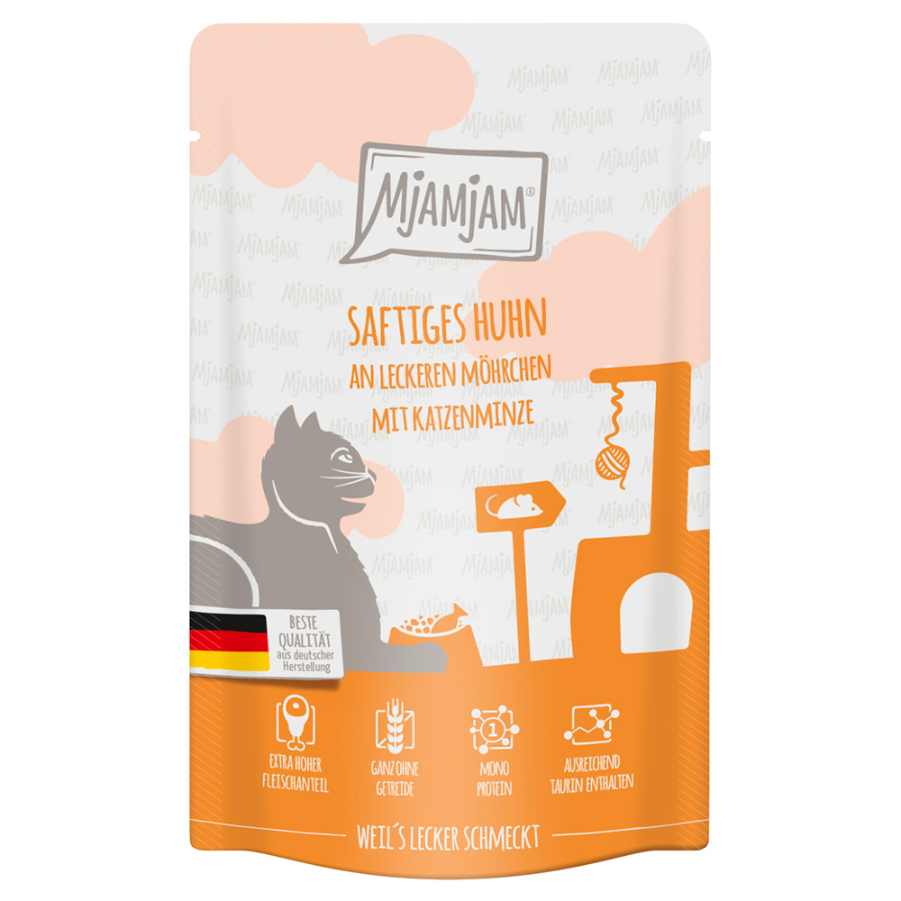 foto del prodotto mjamjam buste 12 x 125 g umido gatto pollo carote