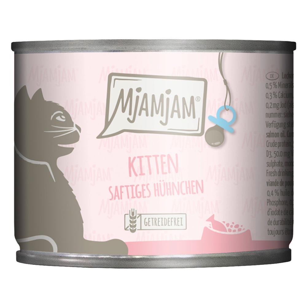 foto del prodotto mjamjam kitten 6 x 200 g umido gatto pollo olio di salmone