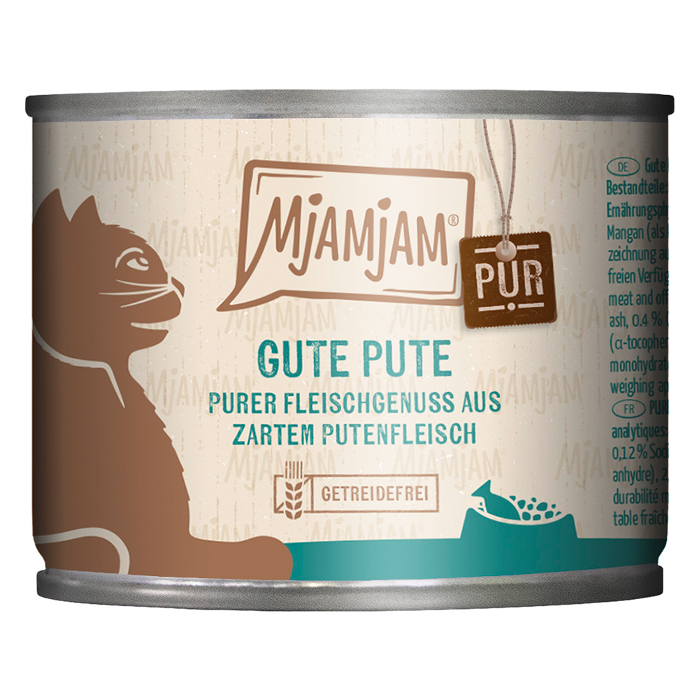 foto del prodotto mjamjam sapore autentico di carne 6 x 200 g umido gatto tacchino puro
