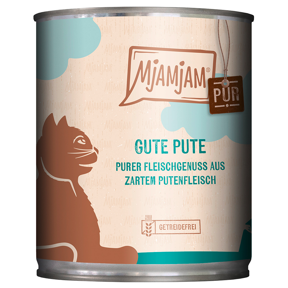 foto del prodotto mjamjam sapore autentico di carne 6 x 800 g umido gatto tacchino puro
