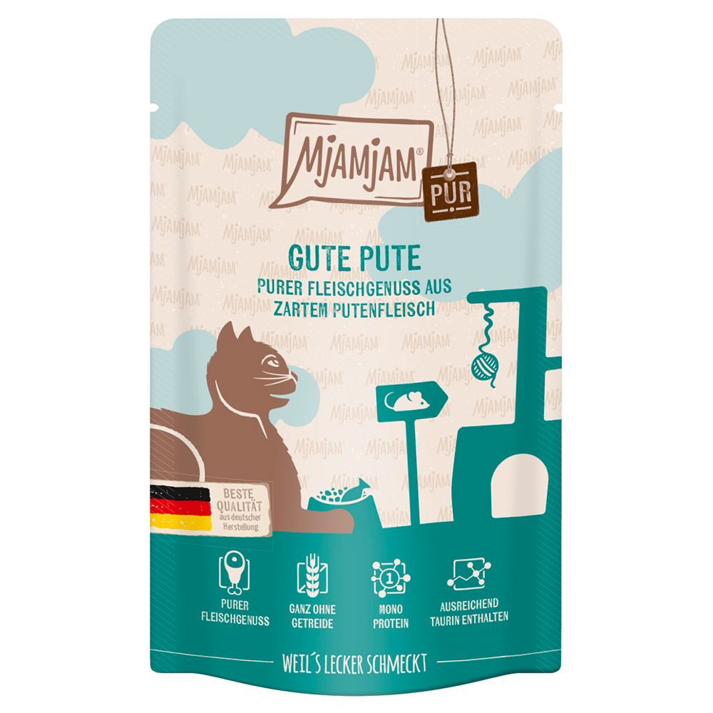 foto del prodotto mjamjam sapore autentico di carne in buste 12 x 125 g umido gatto tacchino puro