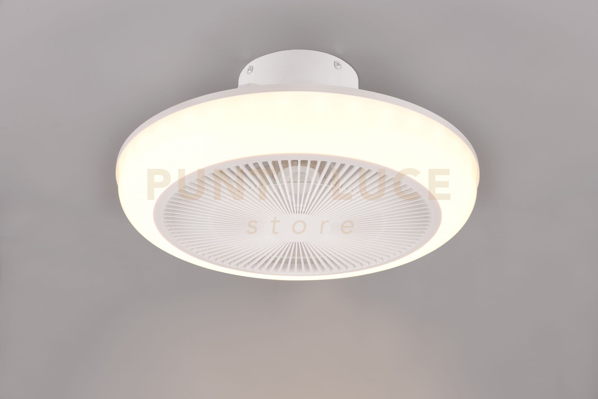 foto del prodotto mjolby ventilatore e plafoniera led 2.700 - 6.500 k 3.420 lm 30w con effetto bianco latte con telecomando multifunzione regolazione intensita' e temperatura di colore luce dinamica d.46cm