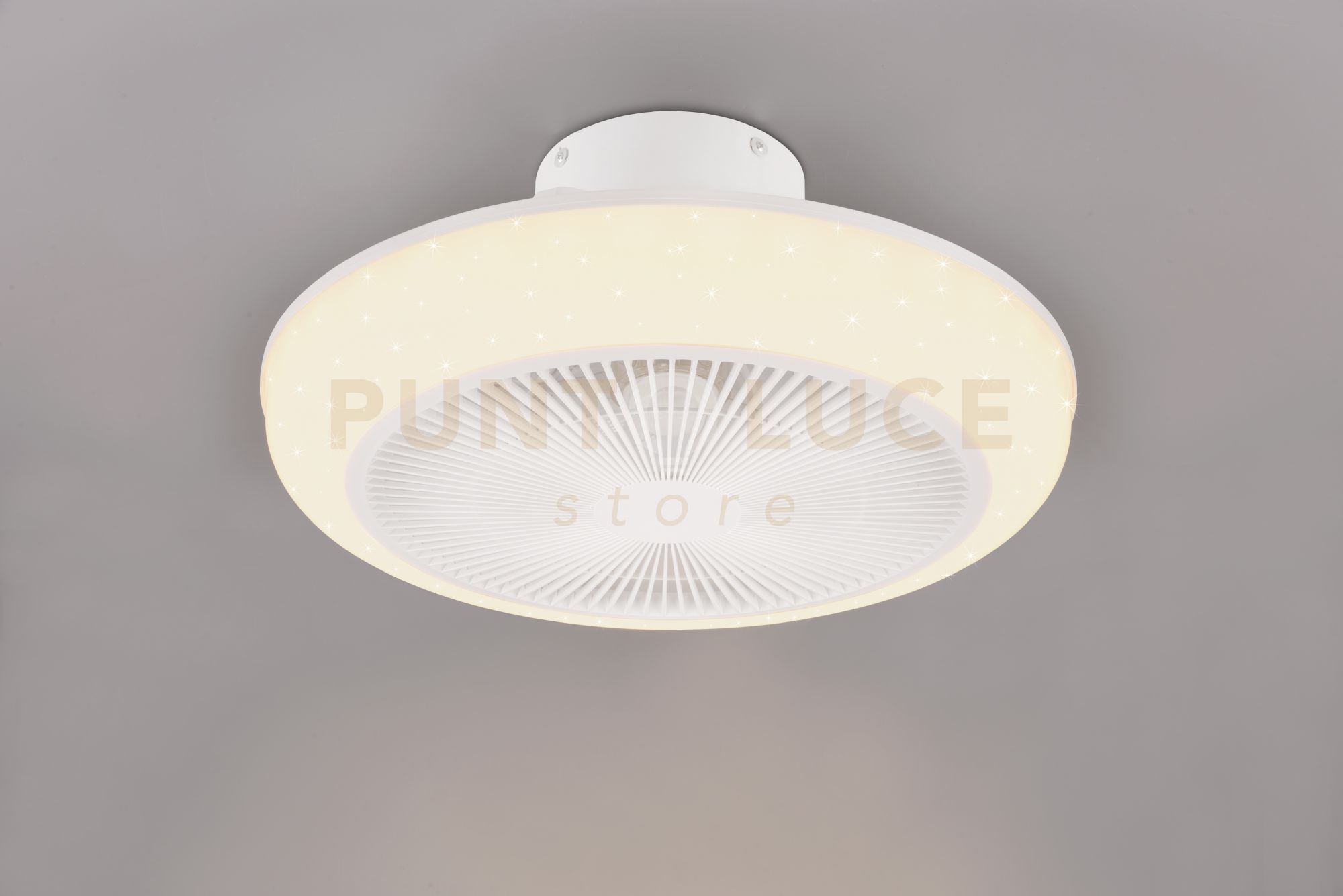 foto del prodotto mjolby ventilatore e plafoniera led 2.700 - 6.500 k 3.420 lm 30w con effetto cielo stellato con telecomando multifunzione regolazione intensita' e temperatura di colore luce dinamica d.46cm