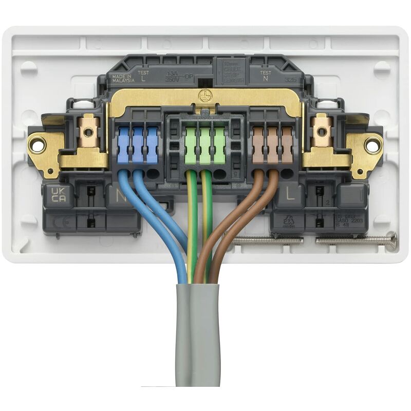 foto del prodotto mk electric rapid fix doppia presa senza viti, 2g 13 amp