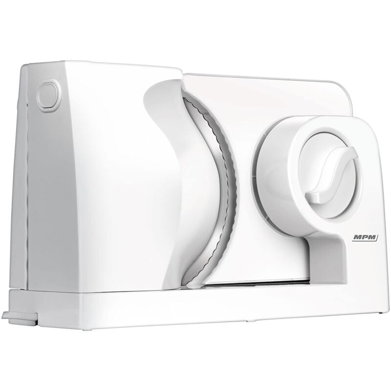 foto del prodotto mkr 05 affettatrice elettrica pieghevole, affettapane, spessore di taglio regolabile fino a 15 mm, protezione per le dita, disco di taglio in acciaio