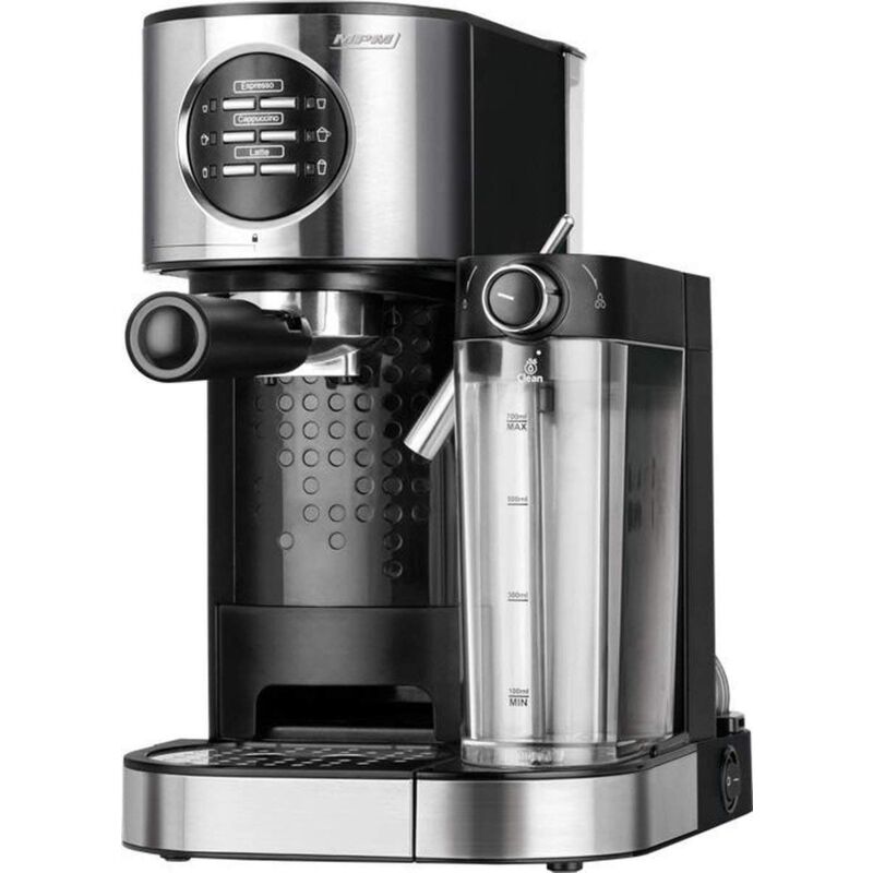 foto del prodotto mkw 07m macchina per caff espresso 20 bar, espresso, cappuccino e latte, serbatoio latte 0,7 litri, scaldatazze, finitura in acciaio inossidabile,