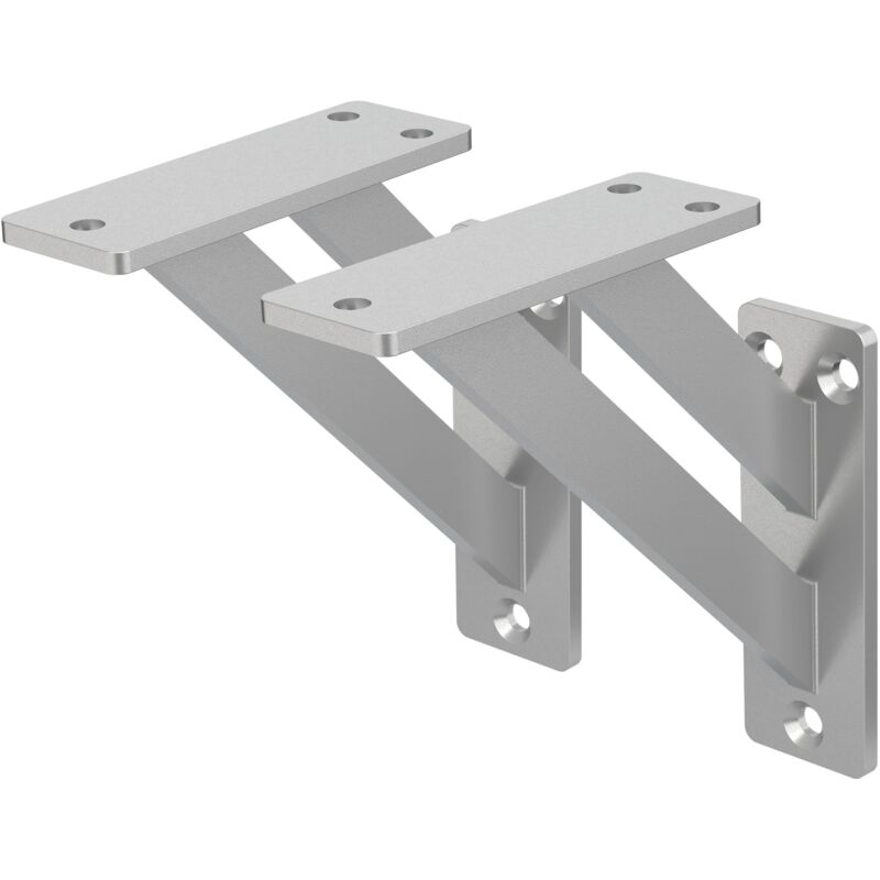 foto del prodotto ml design 2 pezzi reggimensola a muro 120x120 mm argento alluminio mensole galleggianti a parete staffa a muro supporto mensola sospesa a parete