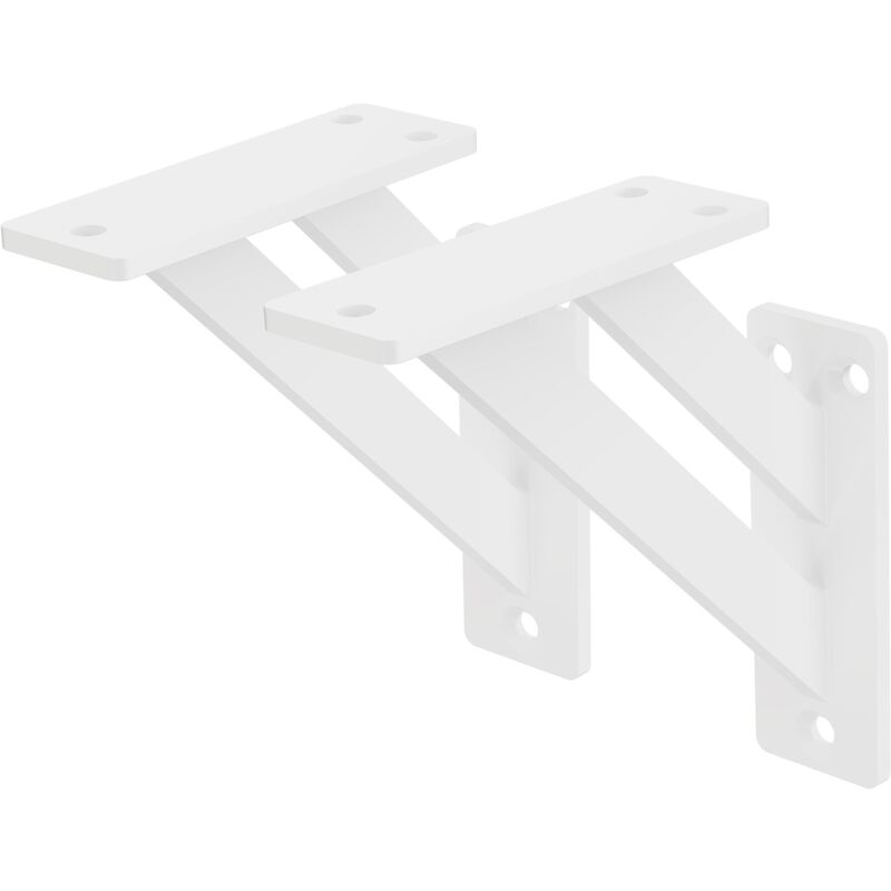 foto del prodotto ml design 2 pezzi reggimensola a muro 120x120 mm bianco alluminio mensole galleggianti a parete staffa a muro supporto mensola sospesa a parete