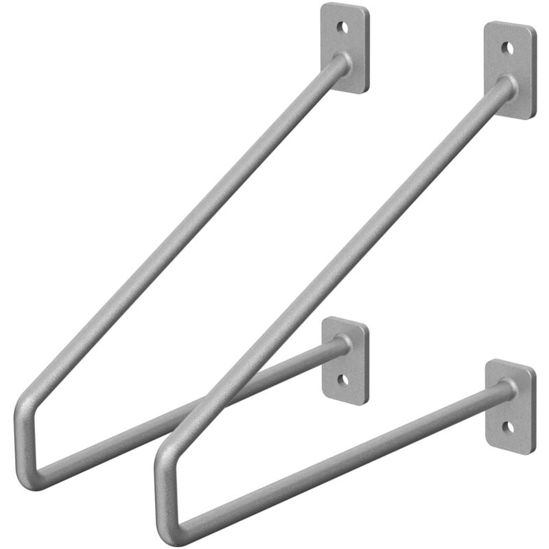foto del prodotto ml design 2 pezzi staffe per mensole 220 mm grigio in acciaio supporto per mensola galleggiante industriale per montaggio a parete staffa di