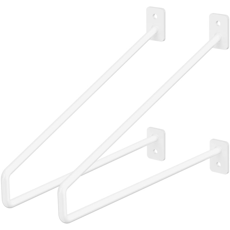 foto del prodotto ml design 2 pezzi staffe per mensole 265 mm bianco in acciaio supporto per mensola galleggiante industriale per montaggio a parete staffa di