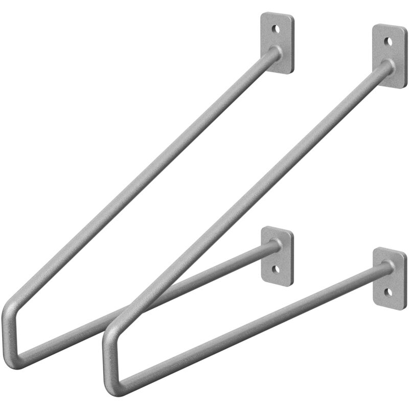 foto del prodotto ml design 2 pezzi staffe per mensole 265 mm grigio in acciaio supporto per mensola galleggiante industriale per montaggio a parete staffa di
