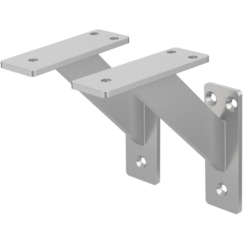 foto del prodotto ml design 2 pezzi staffe per mensole pesanti 120x120 mm argento alluminio mensole galleggianti a parete staffa a muro supporto mensola sospesa a