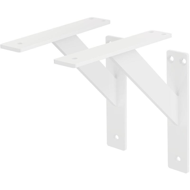 foto del prodotto ml design 2 pezzi staffe per mensole pesanti 180x180 mm bianco alluminio mensole galleggianti a parete staffa a muro supporto mensola sospesa a
