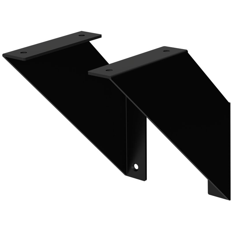 foto del prodotto ml design 2 pezzi staffe per mensole pesanti 20 cm nero metallo mensole galleggianti a parete staffa a muro a 90 supporto per mensola sospesa a