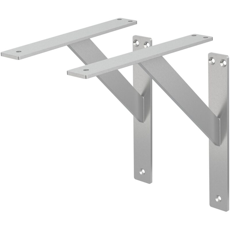 foto del prodotto ml design 2 pezzi staffe per mensole pesanti 240x240 mm argento alluminio mensole galleggianti a parete staffa a muro supporto mensola sospesa a